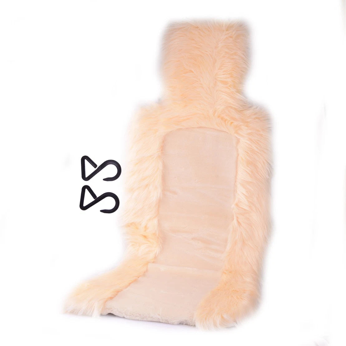 Beige Plush Front Seat Cover for Car - Universal Fit (No specific years)