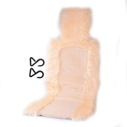 Beige Plush Front Seat Cover for Car - Universal Fit (No specific years)