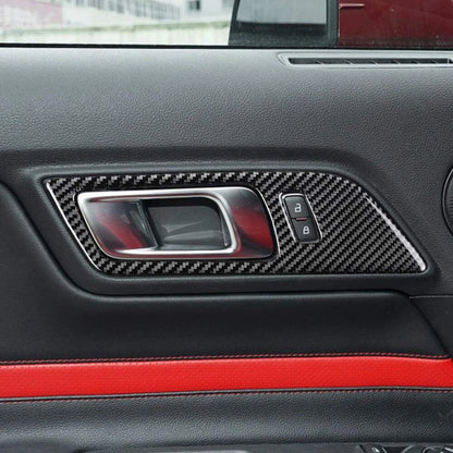 Carbon Fiber Interior Door Handle Trim Cover for Ford Mustang (2015-2022)