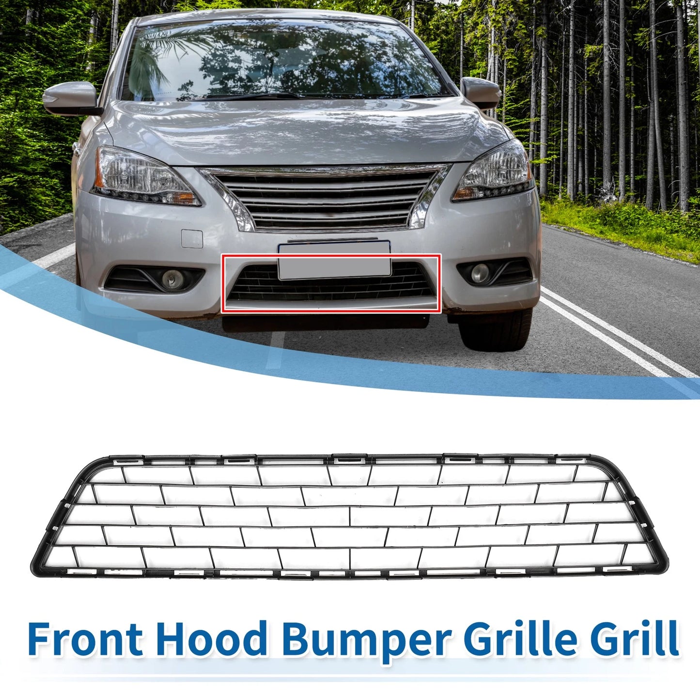 Front Lower Bumper Grille for Nissan Sentra (2013-2015)