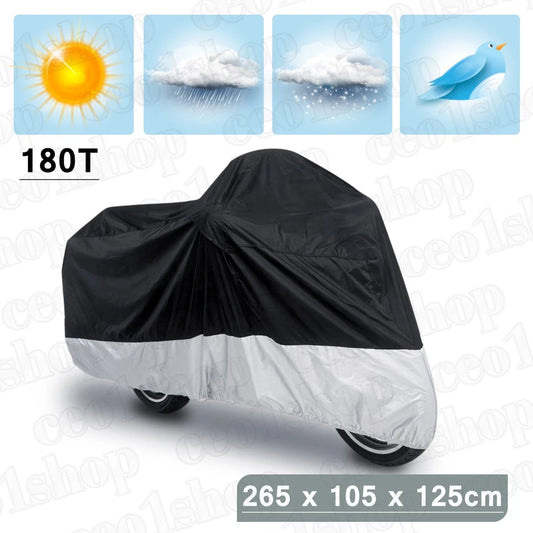 Black+Silver Motorcycle Cover for Harley Davidson Dyna Glide Fat Bob Street Bob