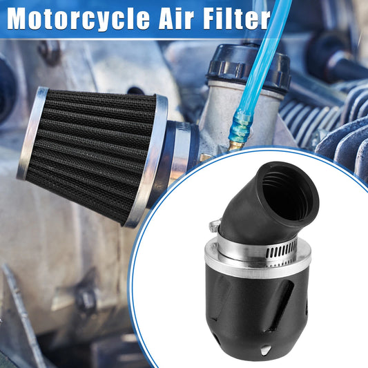 Universal Motorcycle Air Filter 35mm 1.38in ID 90x60mm Aluminum Alloy Black