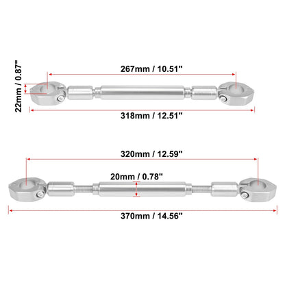 1 Set Universal 22mm Aluminum Alloy Silver Tone Crossbar for Motorcycle