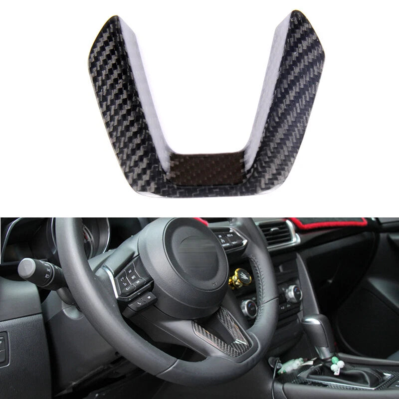 Carbon Fiber Steering Wheel Lower Cover Trim Fit For Mazda CX-5 2014-2021
