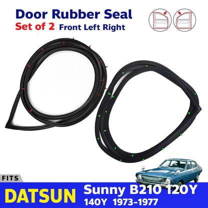 Door Rubber Weatherstrip Seal Front L+R Fits Datsun Sunny B210 120Y 4D Sedan D05