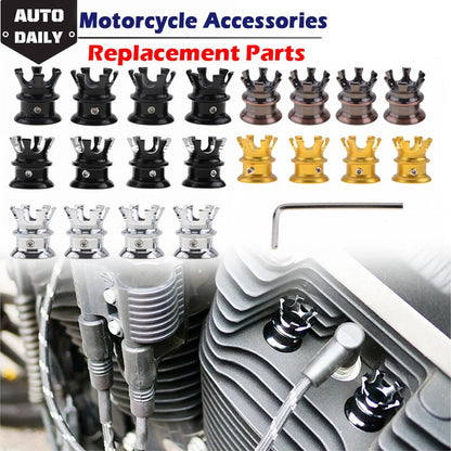 4 x Head Bolt Topper Crown Engine Cover Trim for Harley Road King, Glide