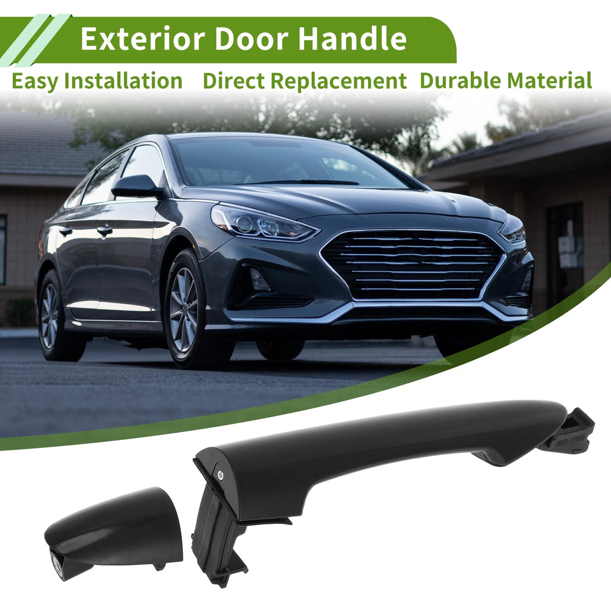 Black Rear Left Exterior Door Handle for Hyundai Kia Picanto (2011-2016)