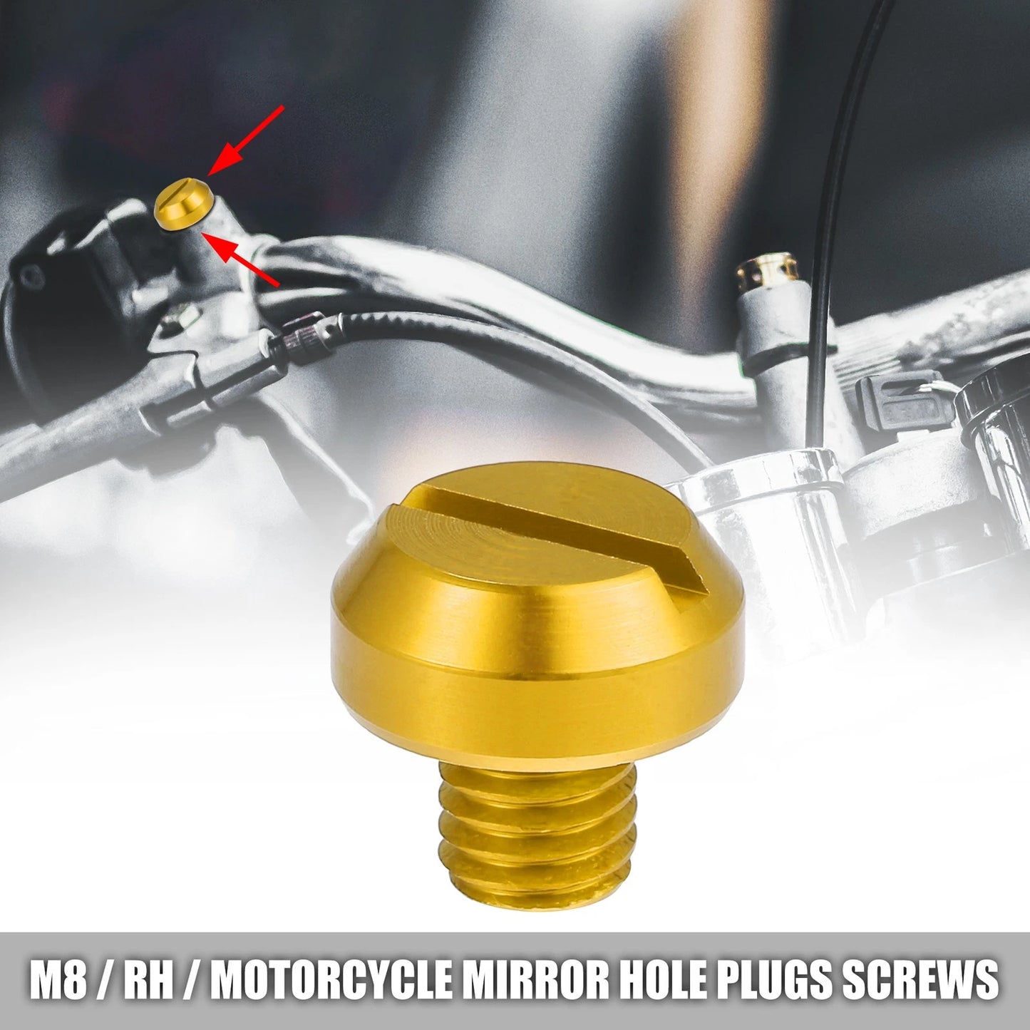 Mirror Hole Plug Screw Cap for Universal M8 Motorcycle