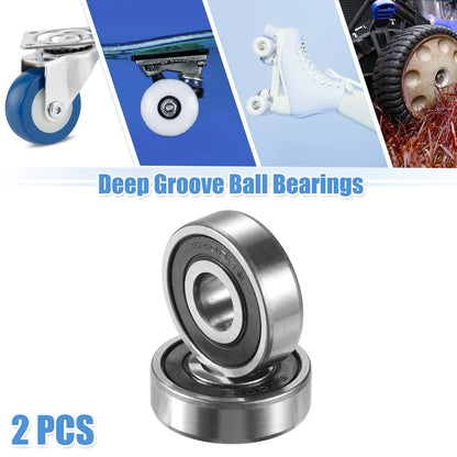 2 x 10x30x9mm Double Rubber Sealed Deep Groove Ball Bearings for Automotive