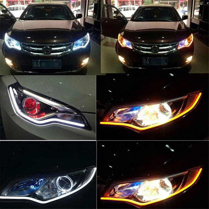 30" Amber Sequential Flexible LED DRL Turn Signal Strip Light