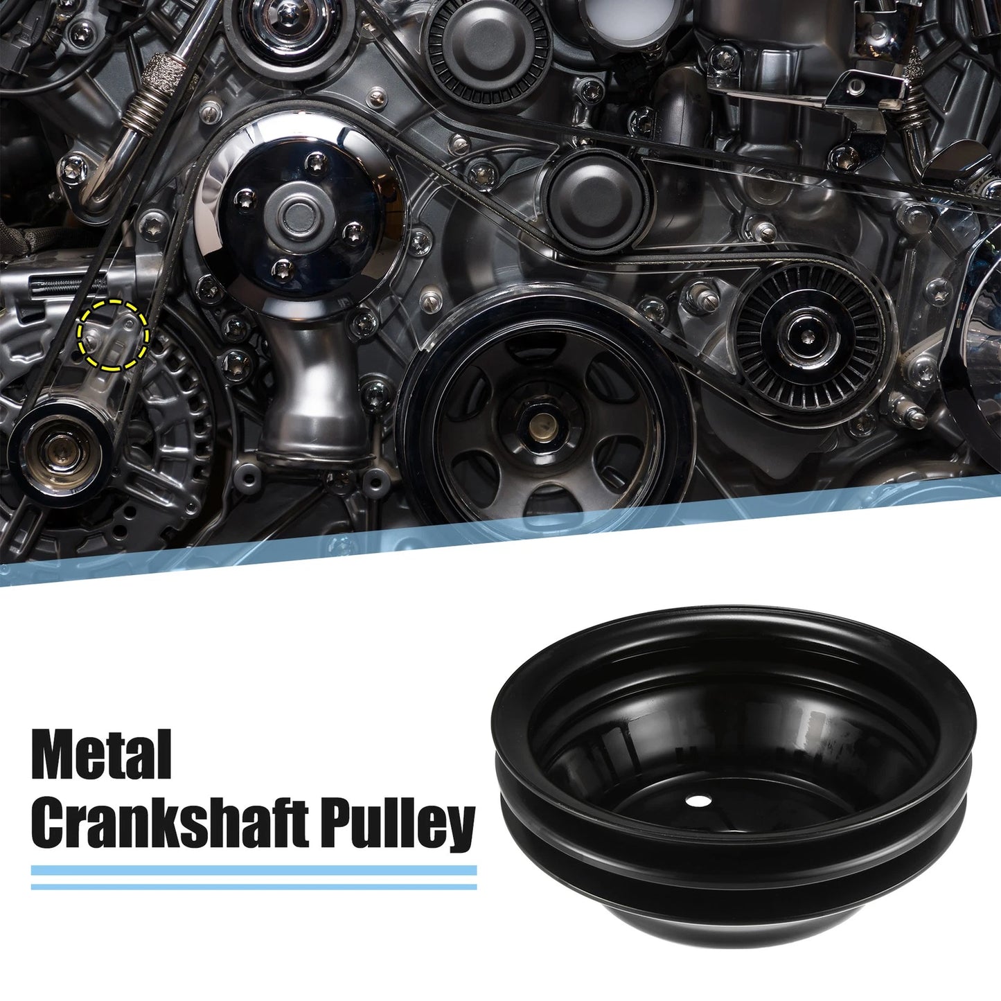 Double Groove Power Pump Pulley for Small Block Chevy SBC