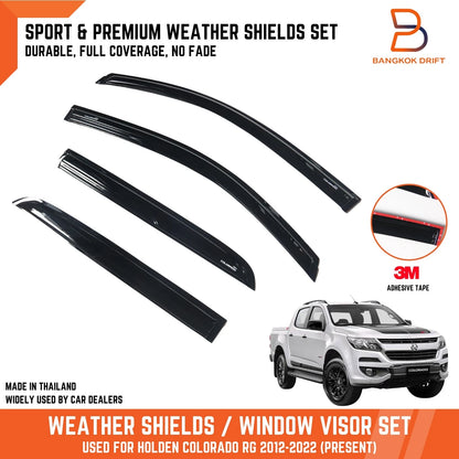 Weather Shields Rain Guards for Holden Colorado RG Z71 LTZ Dual Cab (12-22)