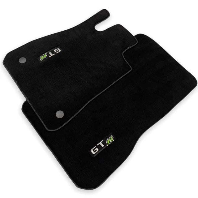 Floor Mats for Mercedes Benz AMG GTR 2015-2022 Black & Green Logo 2 x AutoWin