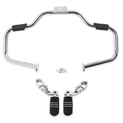 Mustache Engine Guard Crash Bar Footpegs for Harley Softail (2000-2017)