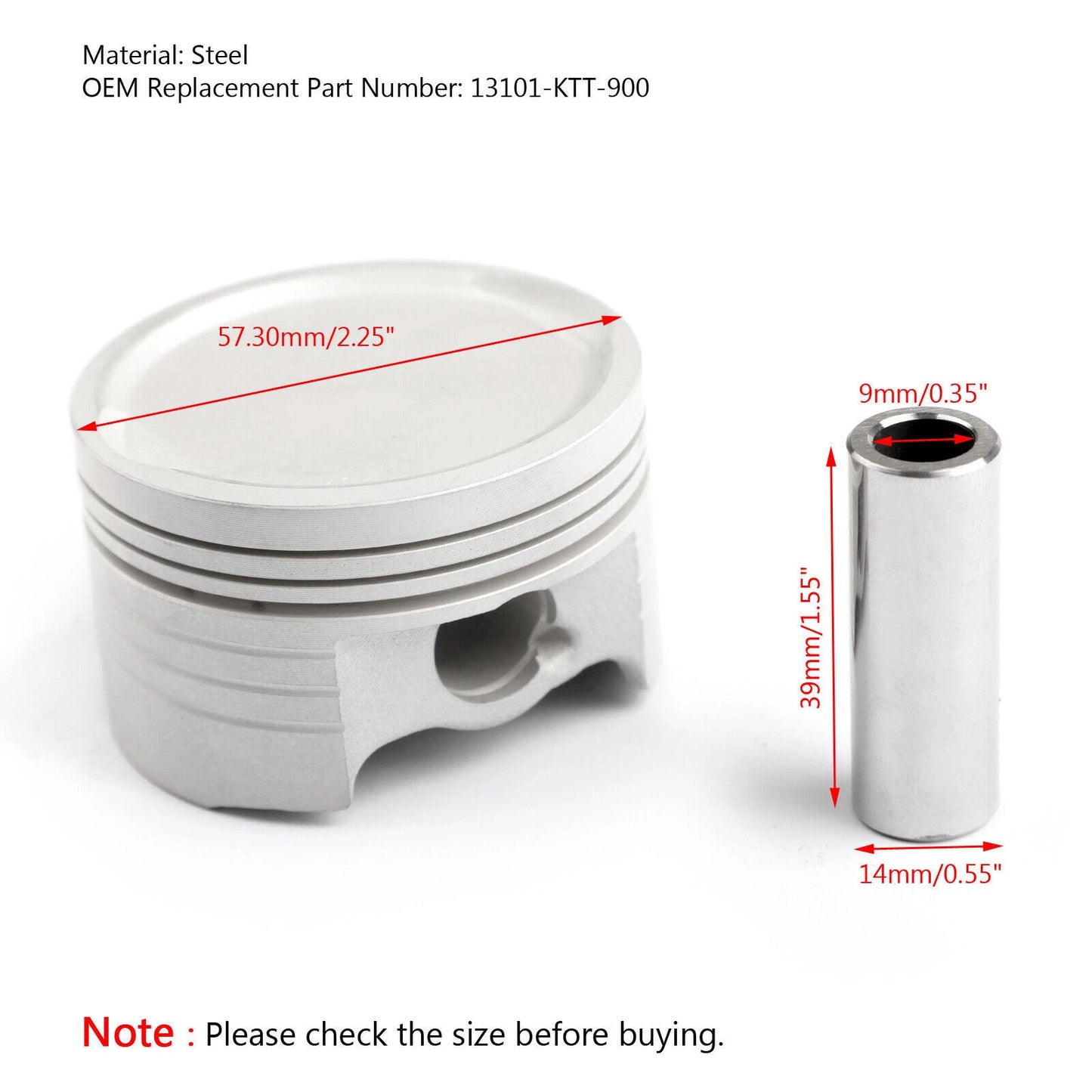 Piston Ring Kit 57.30mm for Honda CBF150 (2008-2012)