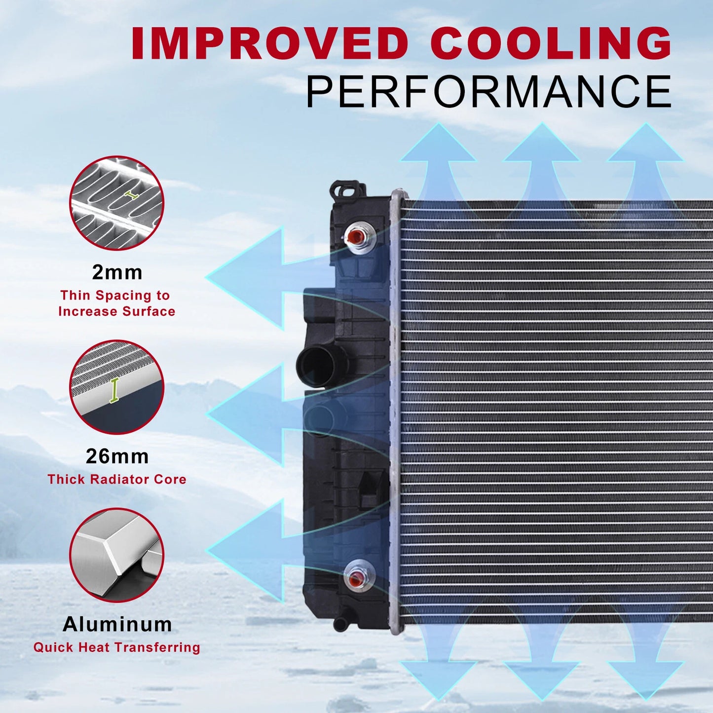 Cooling Radiator for Mercedes VITO/MIXTO W639 Bus Van 2.2 3.0 (2003-2014)