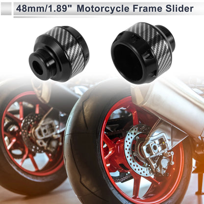 2 x Slider Frame 14mm Aluminum Alloy Carbon Fiber Black for Motorcycle