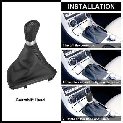 5 Speed Gear Shift Knob Head Black Silver Tone for BMW 1 Series (2004-2013)