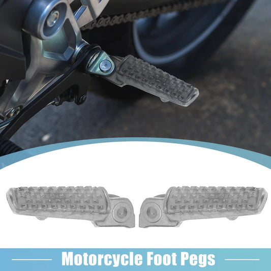 Pair 8mm Metal Footrest Footpeg Silver Tone for Honda