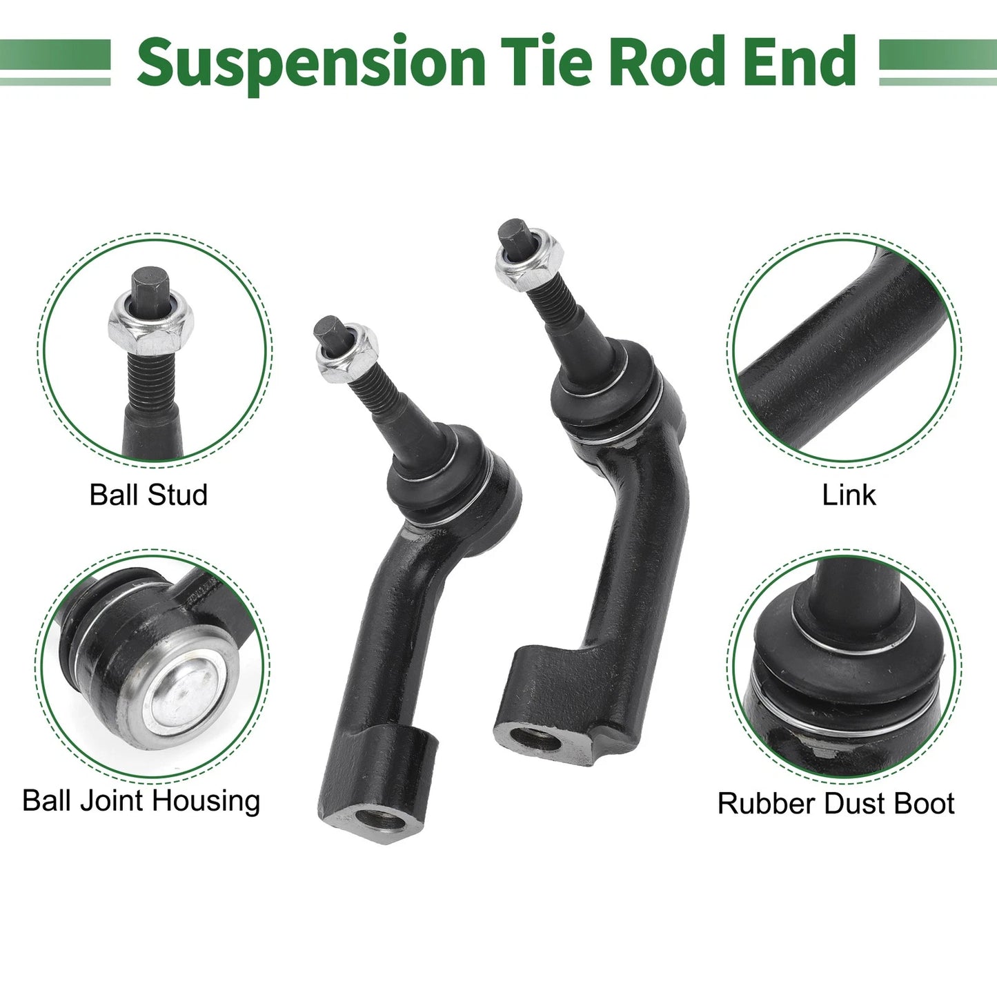 10 x Front Suspension Kit Tie Rod Ends Sway Bar Links for Ford F-150 (2004-2023)