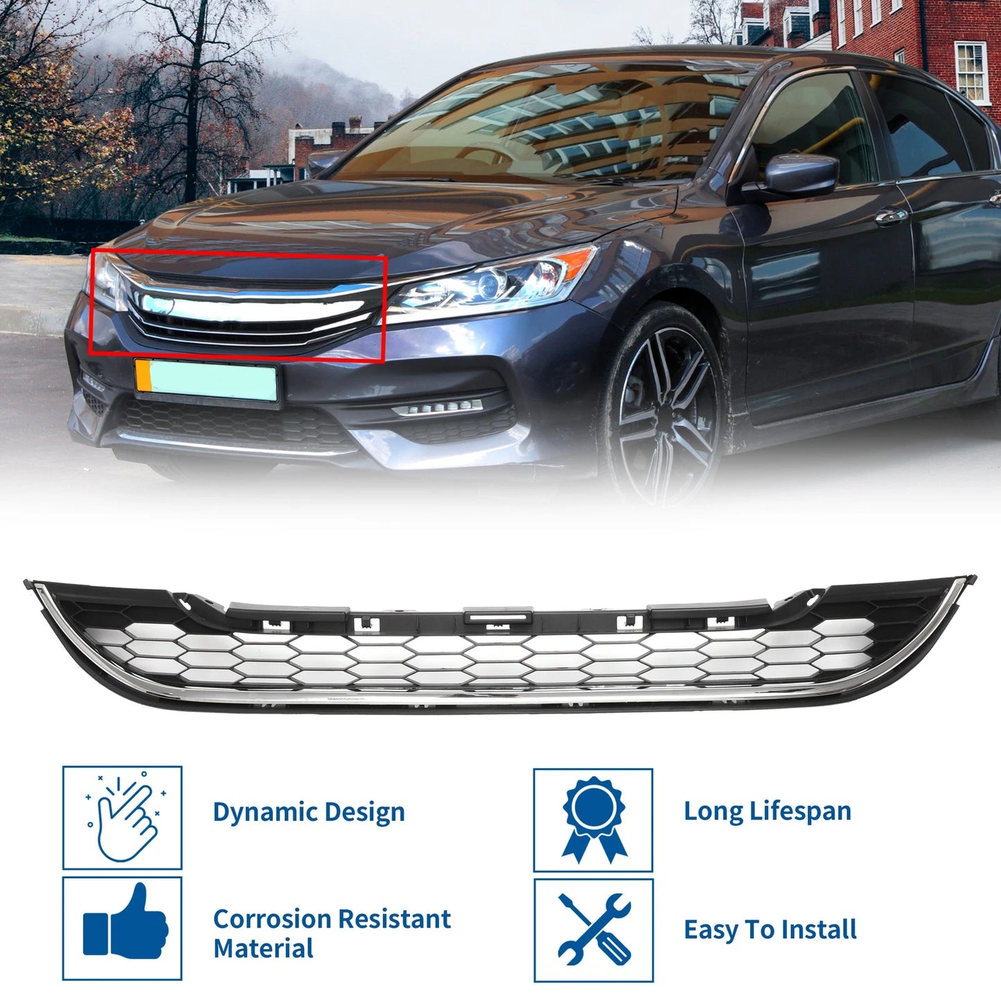 Front Lower Bumper Grille for Honda CR-V 2010-2011 Black