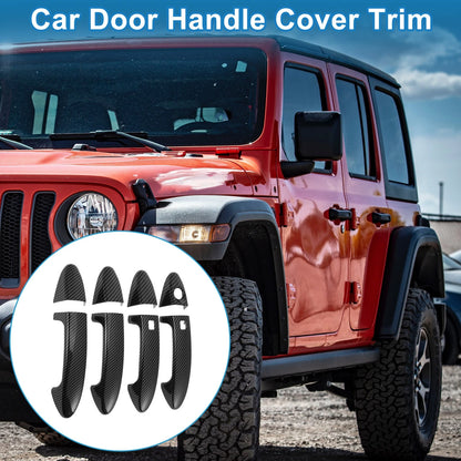 Door Handle Cover Trim for Ford Fiesta Carbon Fiber Black (2011-2019)
