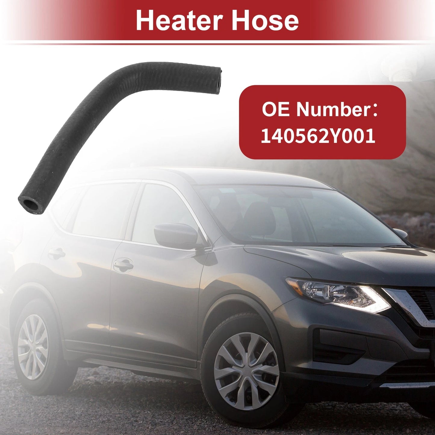Heater Hose for Nissan Maxima (2000-2001) Rubber Black 1 Pcs