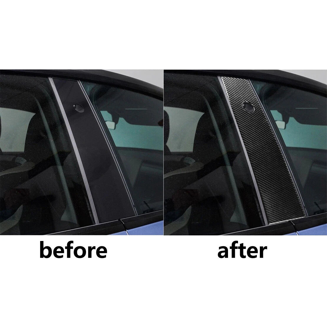 Carbon Fiber Door Window Pillar Post Covers for Tesla Model Y (2020-2022)