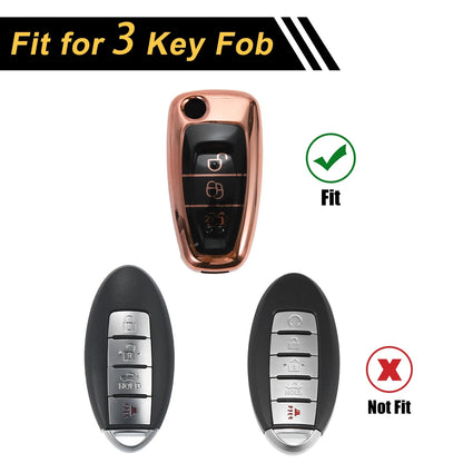 Rose Gold TPU Silicone Key Case for Ford Mondeo (2000-2007)