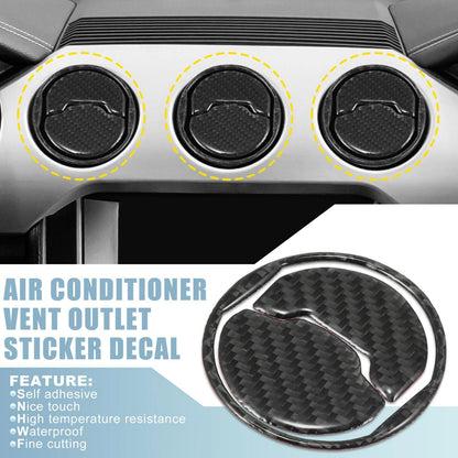 3 x Dashboard Air Conditioner Vent Covers for Ford Mustang (2015-2020) Black