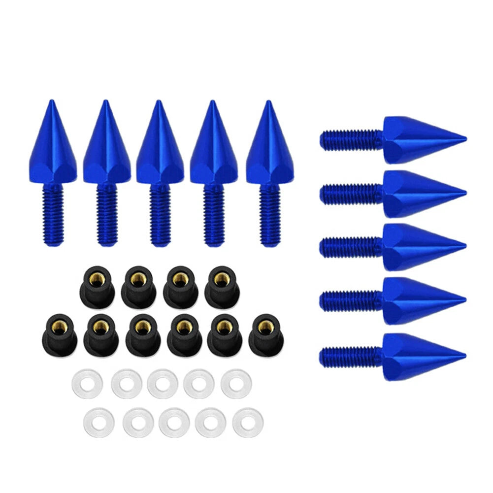 5MM Windshield Spike Bolts for Motorcycle - 10 Pcs Blue