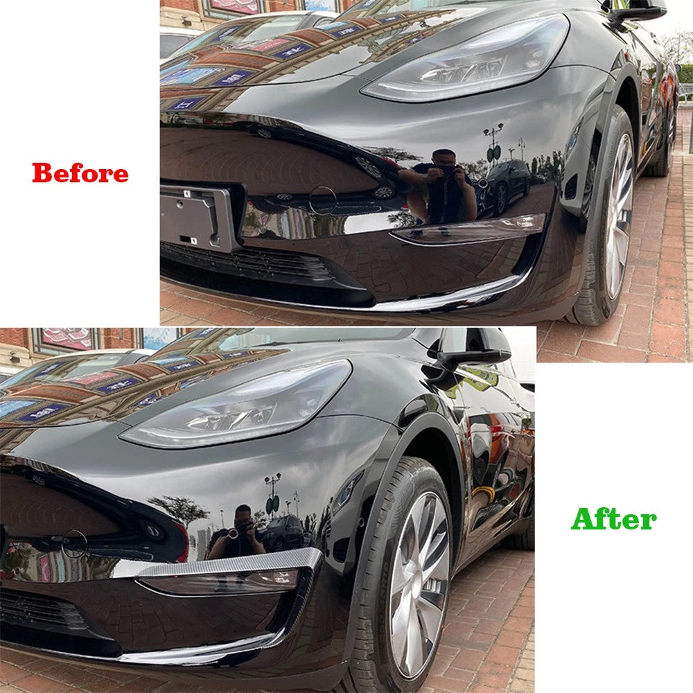 Carbon Style Canards Covers Trims for Tesla Model Y (2020–2024)