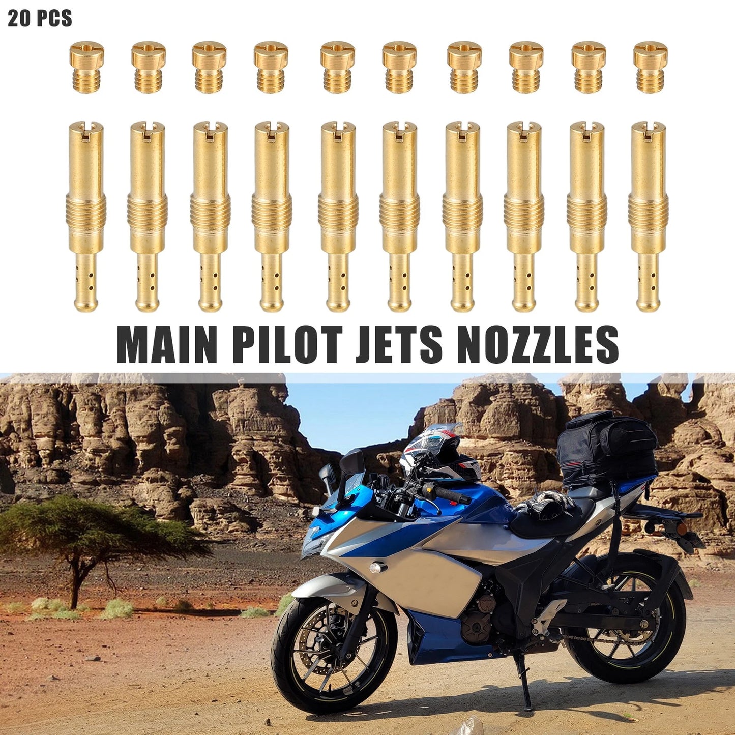 Main Pilot Jets Nozzles 20pcs for Motorcycle