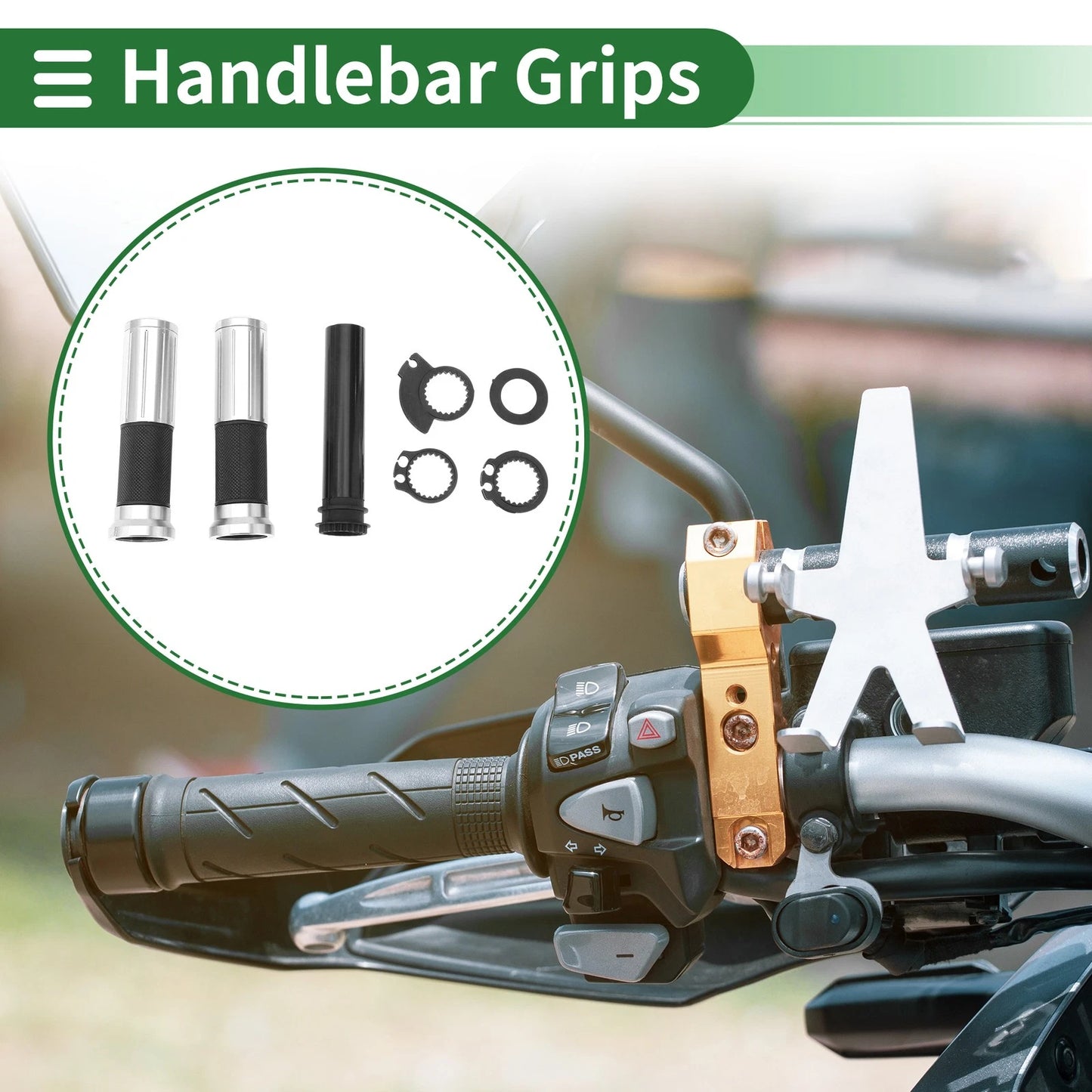 7/8" 22mm Motorcycle Hand Grips Cover Rhombus for Make Model