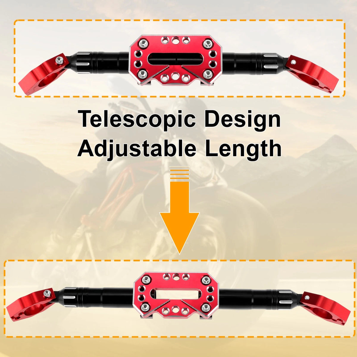 Motorcycle Balance Handle Bar Extender Bracket 260mm Center Hole Red for Bike