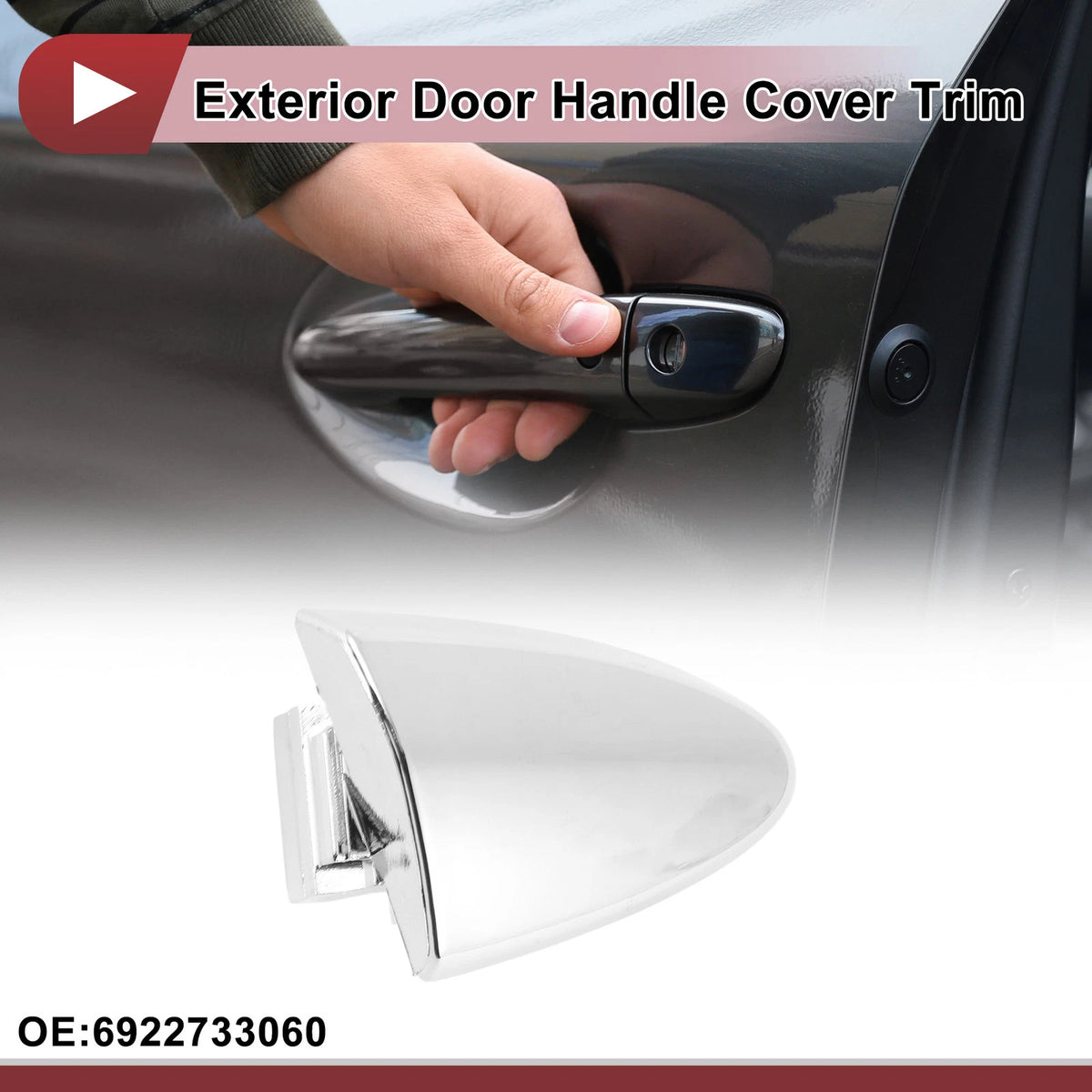 Exterior Door Handle Cover Trim for Lexus LS460 (2007-2017) Silver Tone