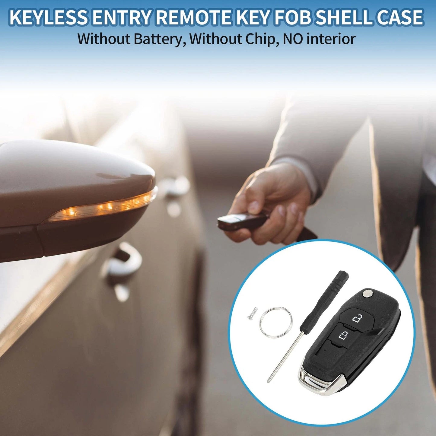 Keyless Entry Remote Fob Shell Case for Ford Ranger T6 (2011-2019)