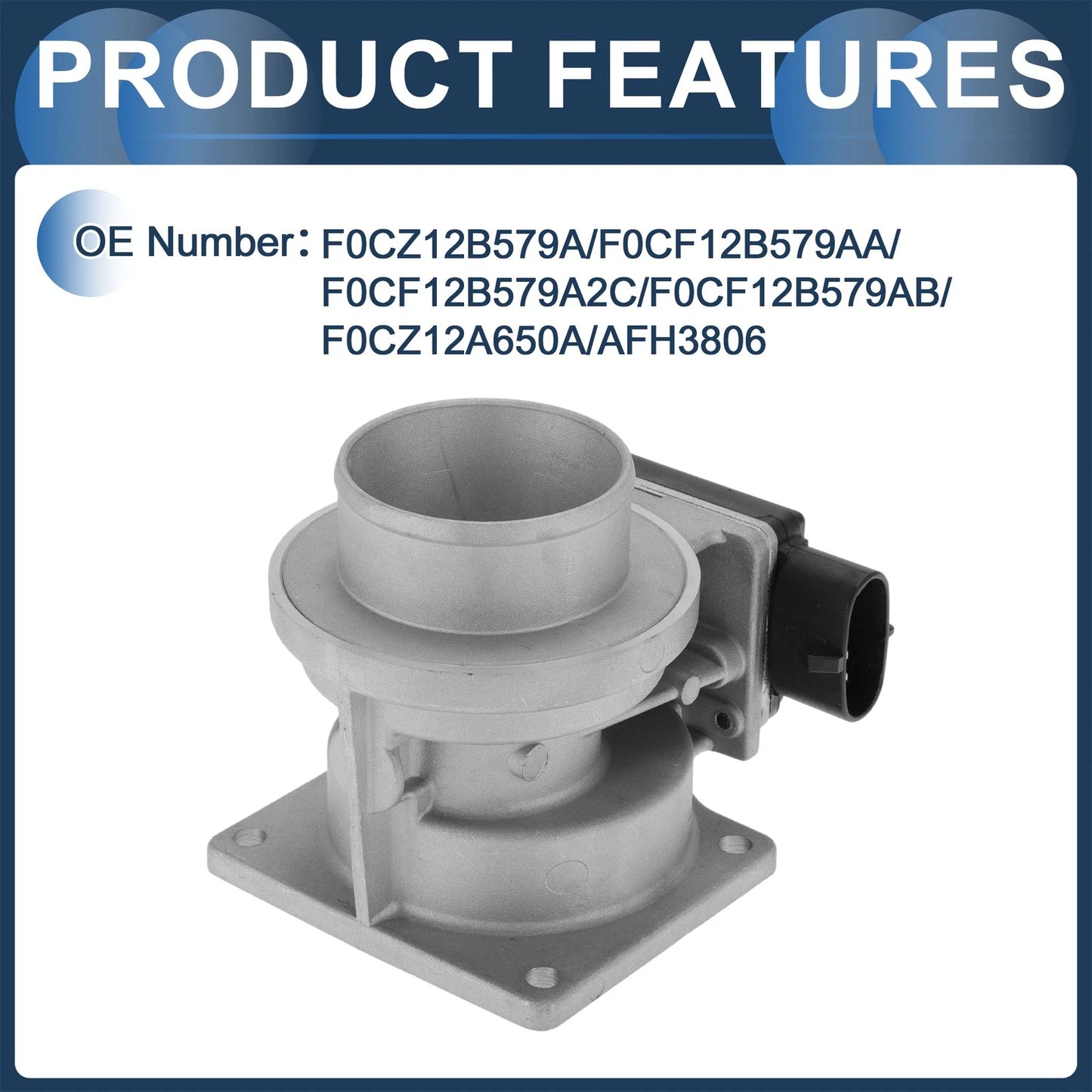 Mass Air Flow Sensor for Ford Focus 2012-2018 Plastic Metal 1 x Unit