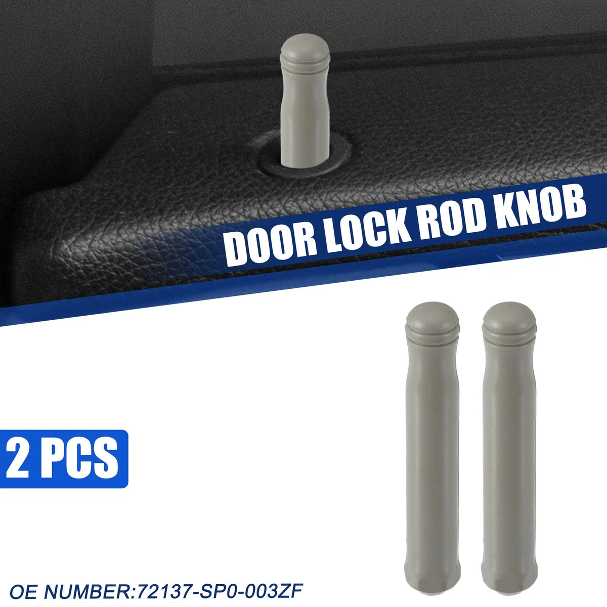 Door Lock Rod Knob Gray for Honda Civic (1996-2000)