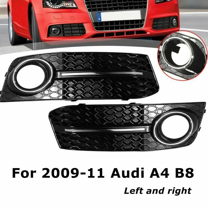 Chrome Honeycomb Fog Light Covers for Audi A4 B8 (2009-2012)