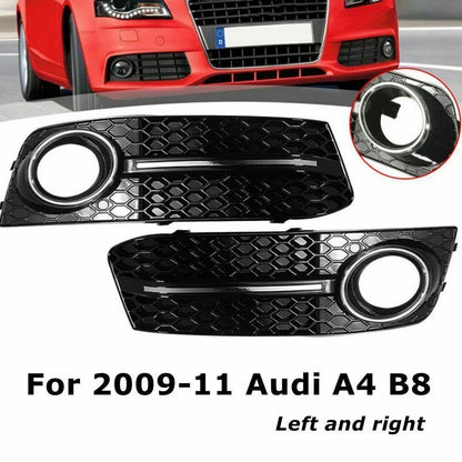 Chrome Honeycomb Fog Light Covers for Audi A4 B8 (2009-2012)