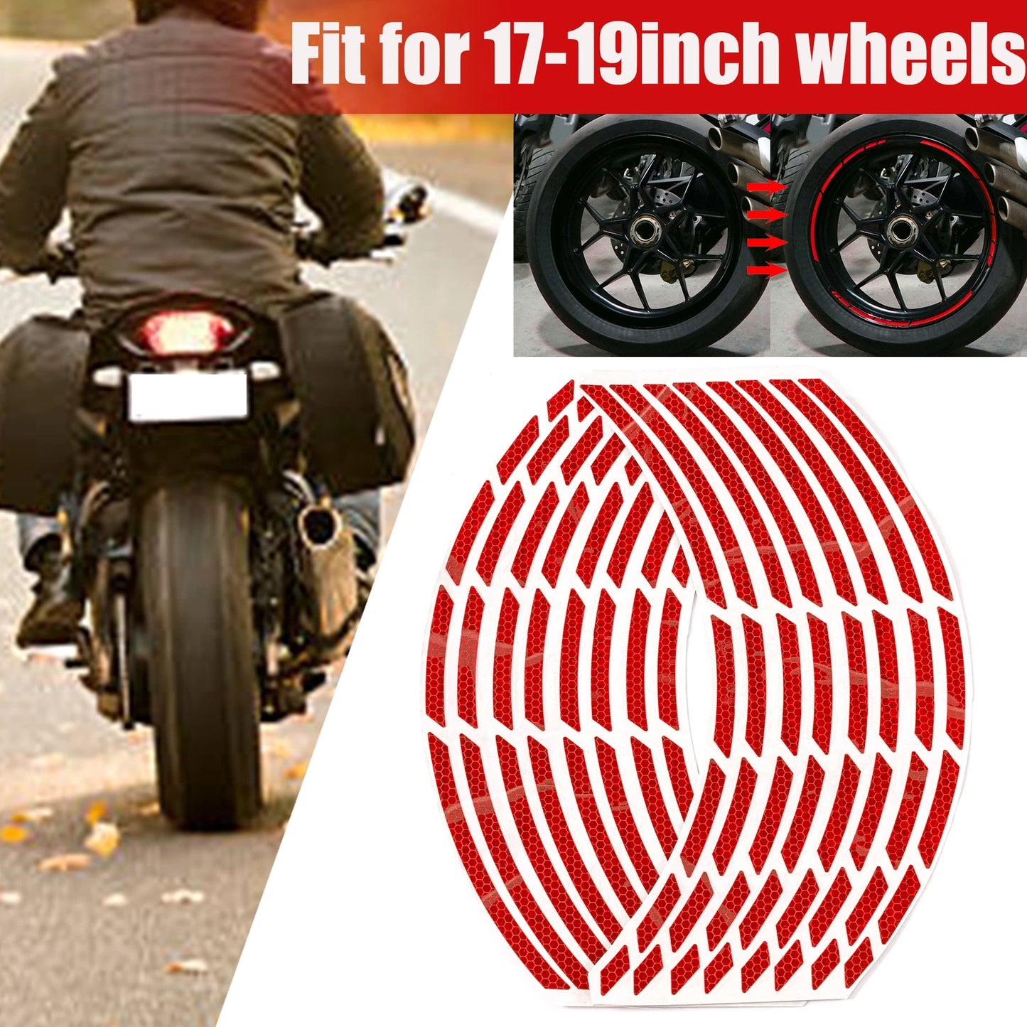 Reflective Motorcycle Wheel Sticker Rim Stripe Tape for Various Models