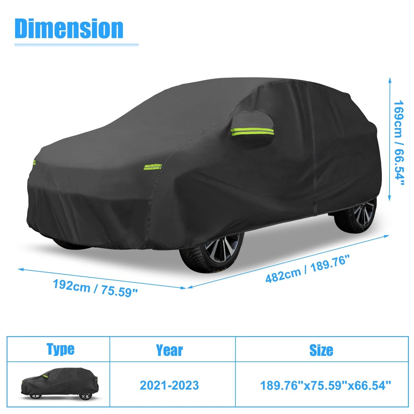 Waterproof Car Cover for Toyota Yaris Cross 2021-2023 Black