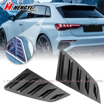 Carbon Look Rear Quarter Window Glass Louver for Audi A3 S3 (2021–2023)