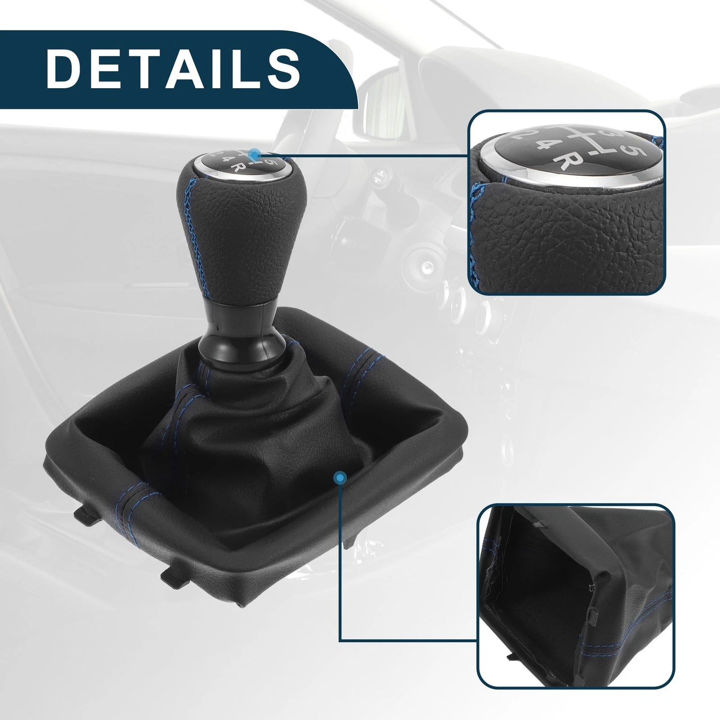5 Speed Gear Shift Knob & Cover for Peugeot 206 (2000-2010)