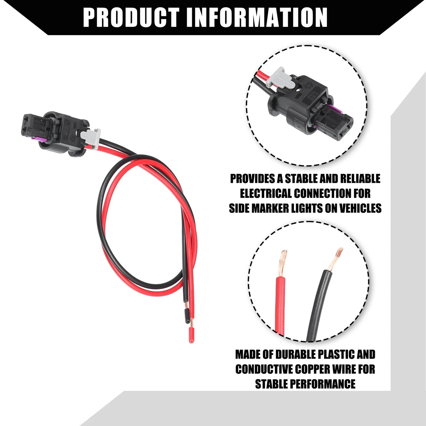 Car Side Marker Pigtail Connector Harness for Dodge Charger (2015-2022)