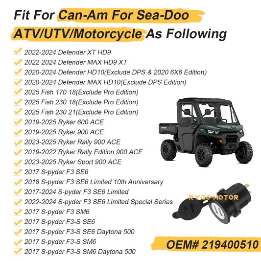 12v DC / Dual USB Upgrade for Can-Am Outlander G2, G2L, G2S