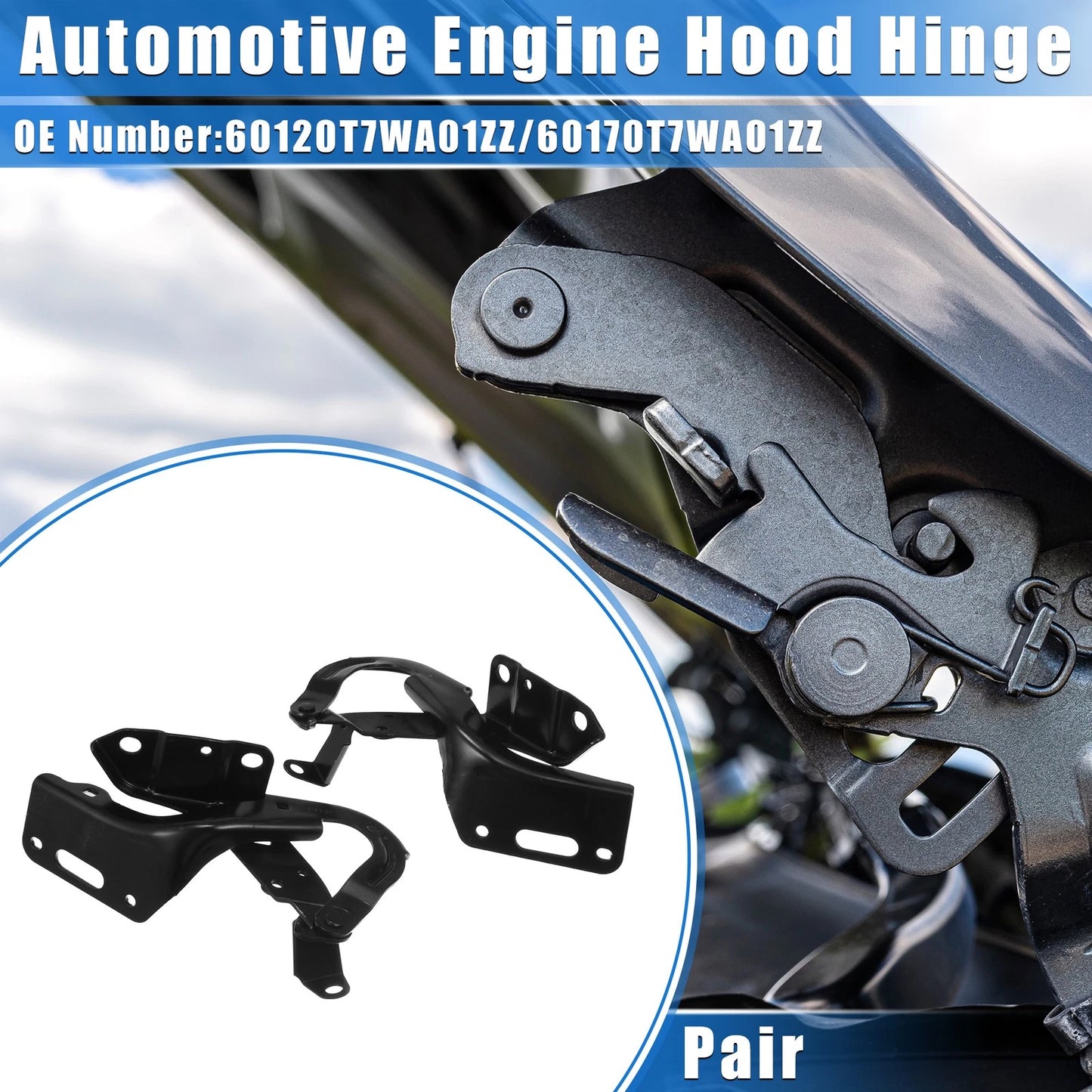 Hood Hinge  for Honda HR-V (2016-2018) Black Left Right Side