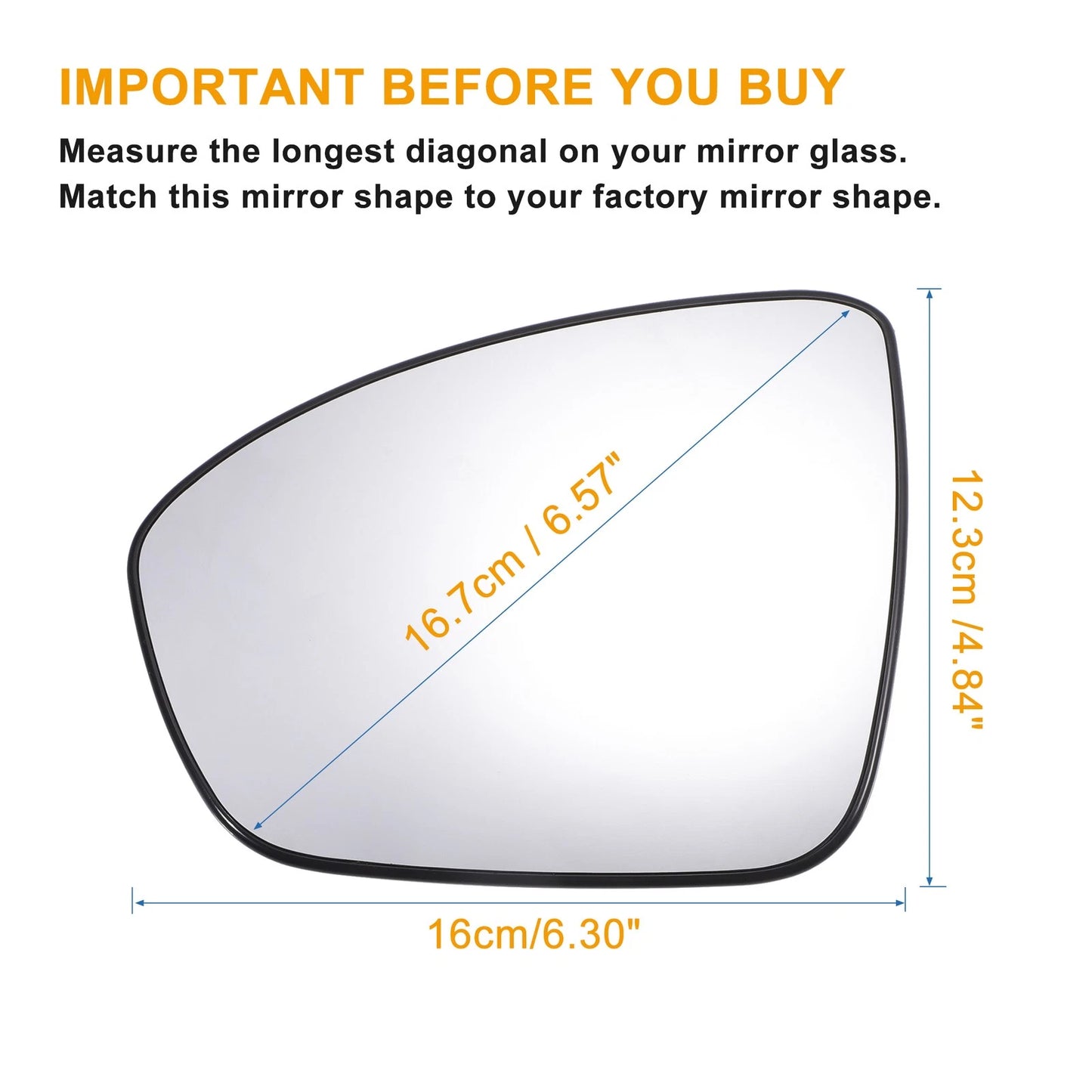 Left Side Mirror Glass w/ Backing Plate for Nissan Altima (2019-2021)