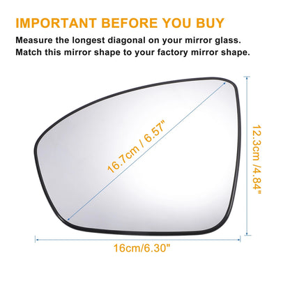 Left Side Mirror Glass w/ Backing Plate for Nissan Altima (2019-2021)